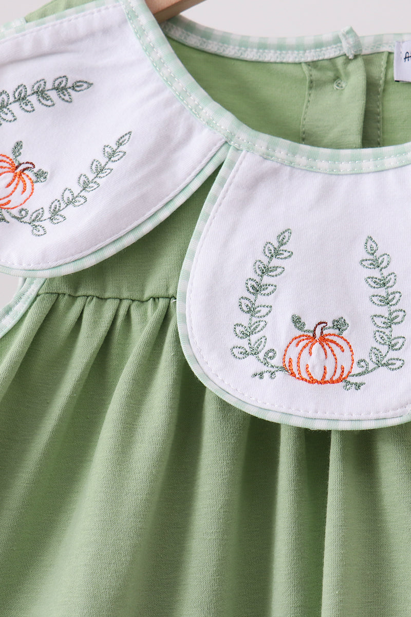 Sage Pumpkin Embroidered Ruffle Shorts Set - Aaria Tees Aaria Tees