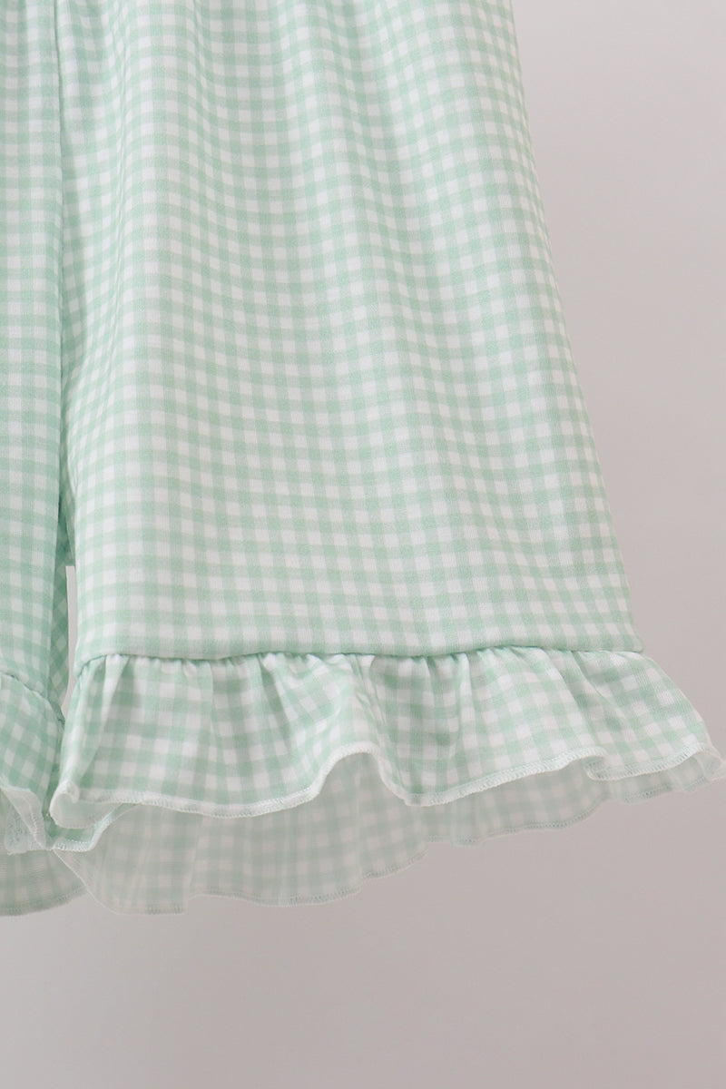 Sage Pumpkin Embroidered Ruffle Shorts Set - Aaria Tees Aaria Tees