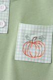Sage Pumpkin Embroidered Shorts Set - Aaria Tees Aaria Tees