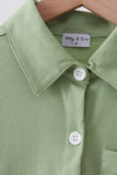 Sage Pumpkin Embroidered Button Down Shirt - Aaria Tees Aaria Tees