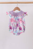 Purple Bow Embroidered Floral Bubble Aaria Tees