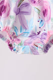 Purple Bow Embroidered Floral Bubble Aaria Tees