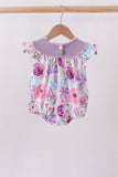 Purple Bow Embroidered Floral Bubble Aaria Tees