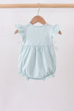 Light blue character embroidery ruffle bubble Aaria Tees