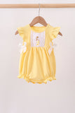 Mustard character embroidery ruffle bubble Aaria Tees
