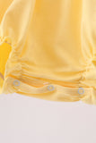 Mustard character embroidery ruffle bubble Aaria Tees