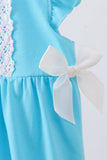 Blue character embroidery ruffle bubble Aaria Tees