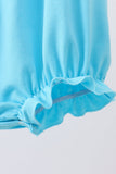Blue character embroidery ruffle bubble Aaria Tees