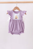 Purple character embroidery ruffle bubble Aaria Tees