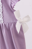 Purple character embroidery ruffle bubble Aaria Tees