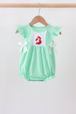 Green character embroidery ruffle bubble Aaria Tees
