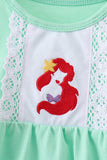 Green character embroidery ruffle bubble Aaria Tees