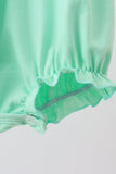 Green character embroidery ruffle bubble Aaria Tees