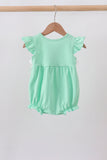 Green character embroidery ruffle bubble Aaria Tees