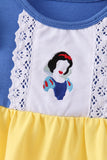 Royal blue&mustard character ruffle bubble Aaria Tees