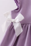 Purple character embroidery ruffle dress Aaria Tees