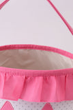 Pink Pumpkin Applique dot Ruffle Basket Aaria Tees
