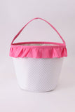 Pink Pumpkin Applique dot Ruffle Basket Aaria Tees