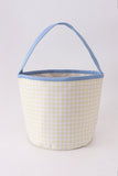 Yellow Pumpkin Applique Gingham Basket Aaria Tees
