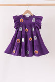 Purple ghost pumpkin sequin ruffle dress - Aaria Tees Aaria Tees