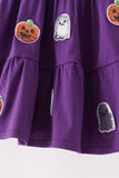 Purple ghost pumpkin sequin ruffle dress - Aaria Tees Aaria Tees