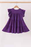 Purple ghost pumpkin sequin ruffle dress - Aaria Tees Aaria Tees