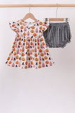 Pumpkin ruffle bloomer set Aaria Tees