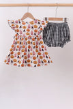 Pumpkin ruffle bloomer set Aaria Tees