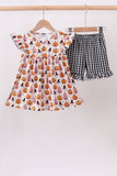 Pumpkin ruffle shorts set Aaria Tees