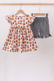 Pumpkin ruffle shorts set Aaria Tees