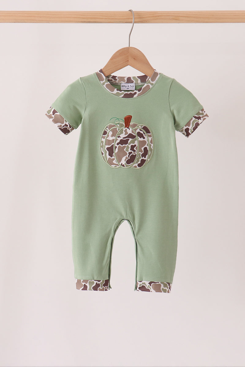 Camo Pumpkin Applique Romper - Aaria Tees Aaria Tees