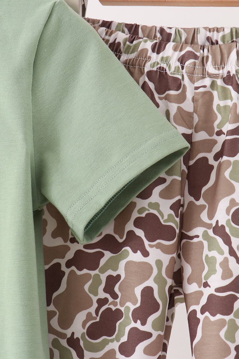 Camo Pumpkin Applique Pants Set - Aaria Tees Aaria Tees