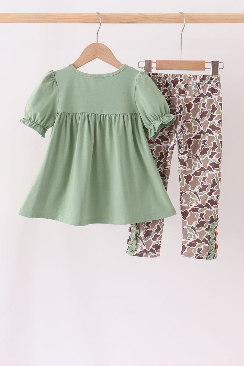 Camo Pumpkin Applique Ruffle Pants Set - Aaria Tees Aaria Tees