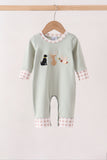 Sage hunting embroidery romper Aaria Tees
