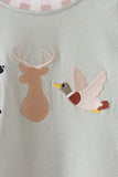 Sage hunting embroidery romper Aaria Tees