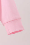 Pink football bow sequin bubble Aaria Tees