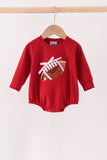 Maroon football bow sequin bubble Aaria Tees