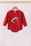 Maroon football sequin bubble Aaria Tees