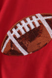 Maroon football sequin bubble Aaria Tees