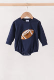 Navy football sequin bubble Aaria Tees