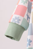 Pastel Daisy Checkerboard Hoodie Bubble Aaria Tees