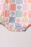 Pastel Daisy Checkerboard Hoodie Bubble Aaria Tees