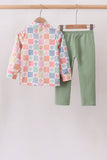 Pastel Daisy Checkerboard Jogger Set Aaria Tees
