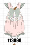 Pink pumpkin bow applique ruffle bubble Aaria Tees