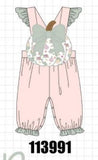 Pink pumpkin bow applique ruffle romper Aaria Tees