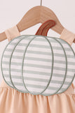 Khaki pumpkin applique bubble Aaria Tees