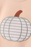 Khaki pumpkin applique top Aaria Tees