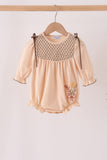 Khaki floral smocked bubble Aaria Tees