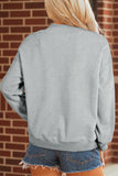 Gray Sequin Pumpkin Patch Mock Neck Baggy Sweatshirt Aaria Tees