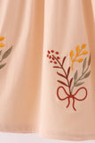 Khaki floral smocked dress Aaria Tees